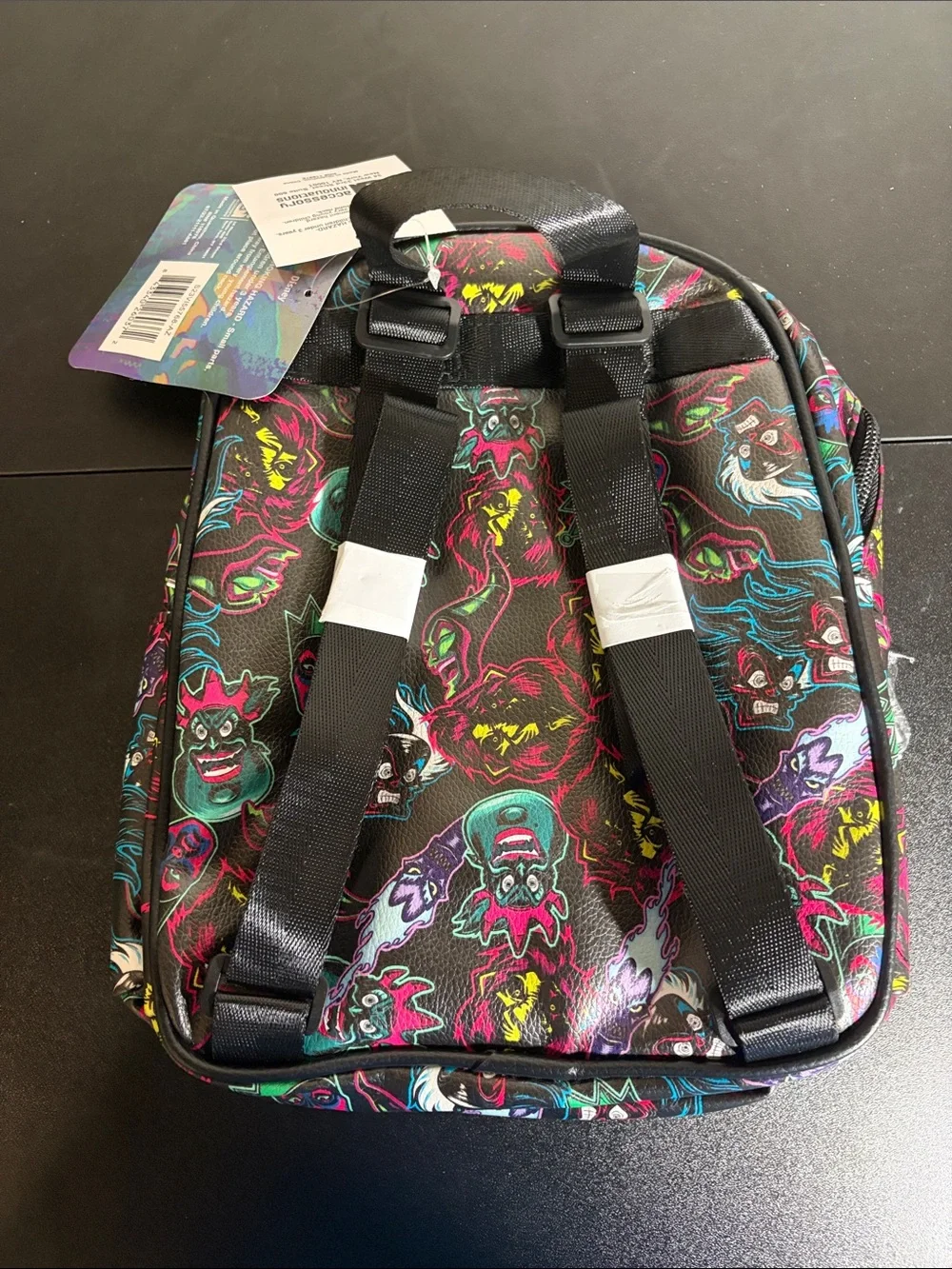Disney Vixen Black Multicolor Villain Print Mini Backpack